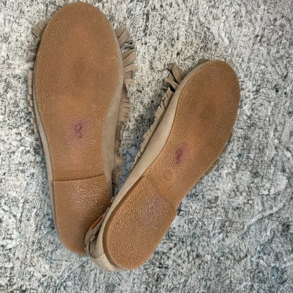 Sundance Suede Fringe Moccasins Size 38 - Picture 3 of 4